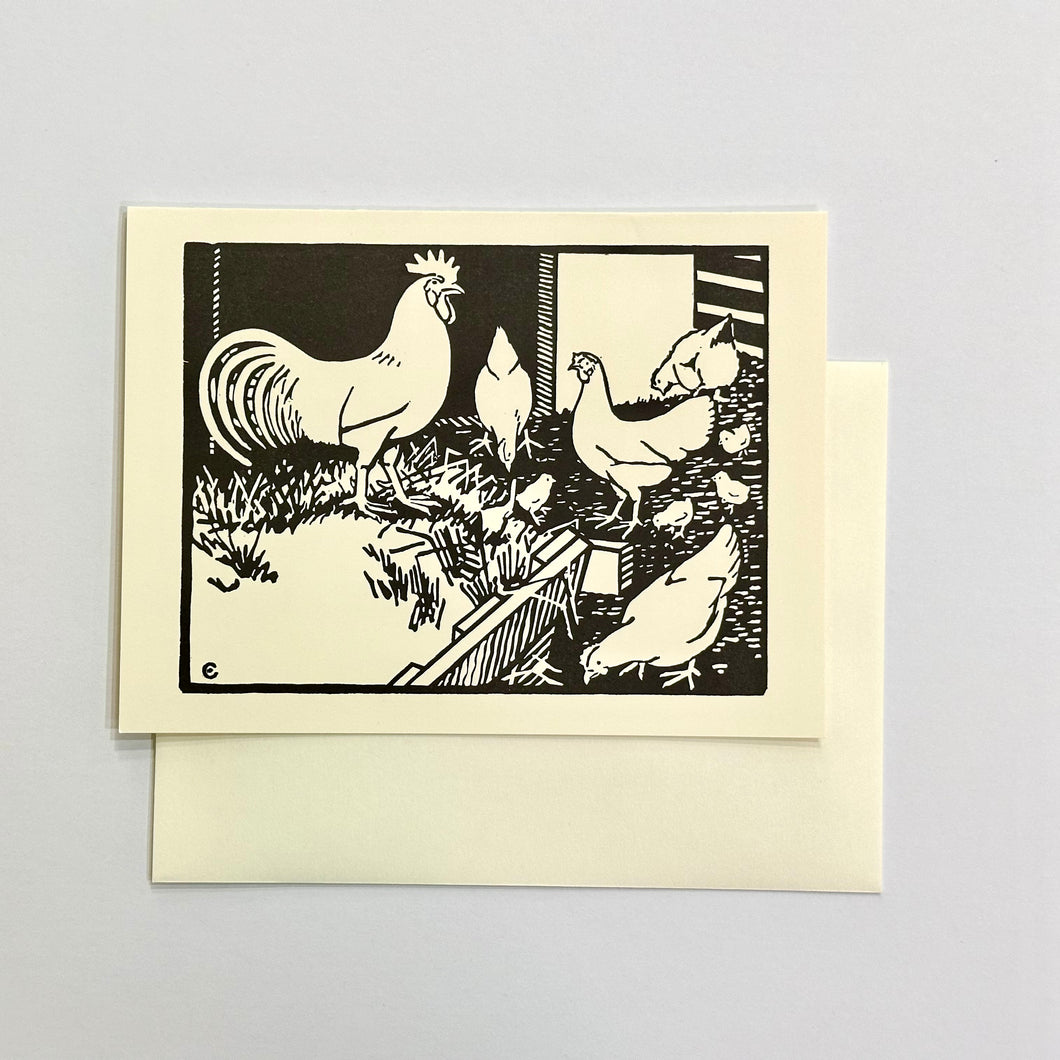 Barnyard Animal Letterpress Card Print | Chickens | Hatch Show Print (TN)