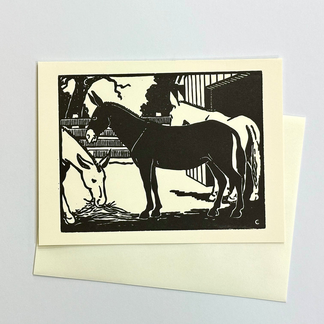 Barnyard Animal Letterpress Card Print | Mule | Hatch Show Print (TN)
