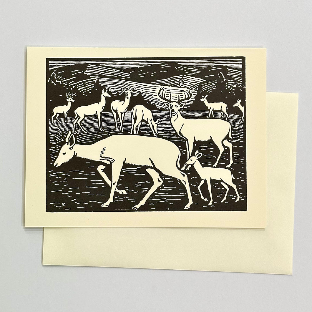 Barnyard Animal Letterpress Card Print | Deer | Hatch Show Print (TN)