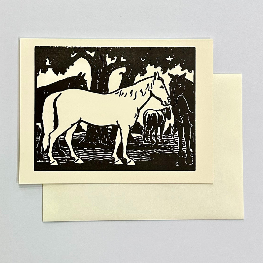 Barnyard Animal Letterpress Card Print | Horse | Hatch Show Print (TN)