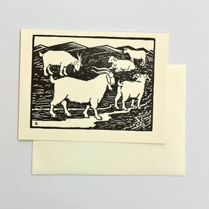 Barnyard Animal Letterpress Card Print | Goat | Hatch Show Print (TN)