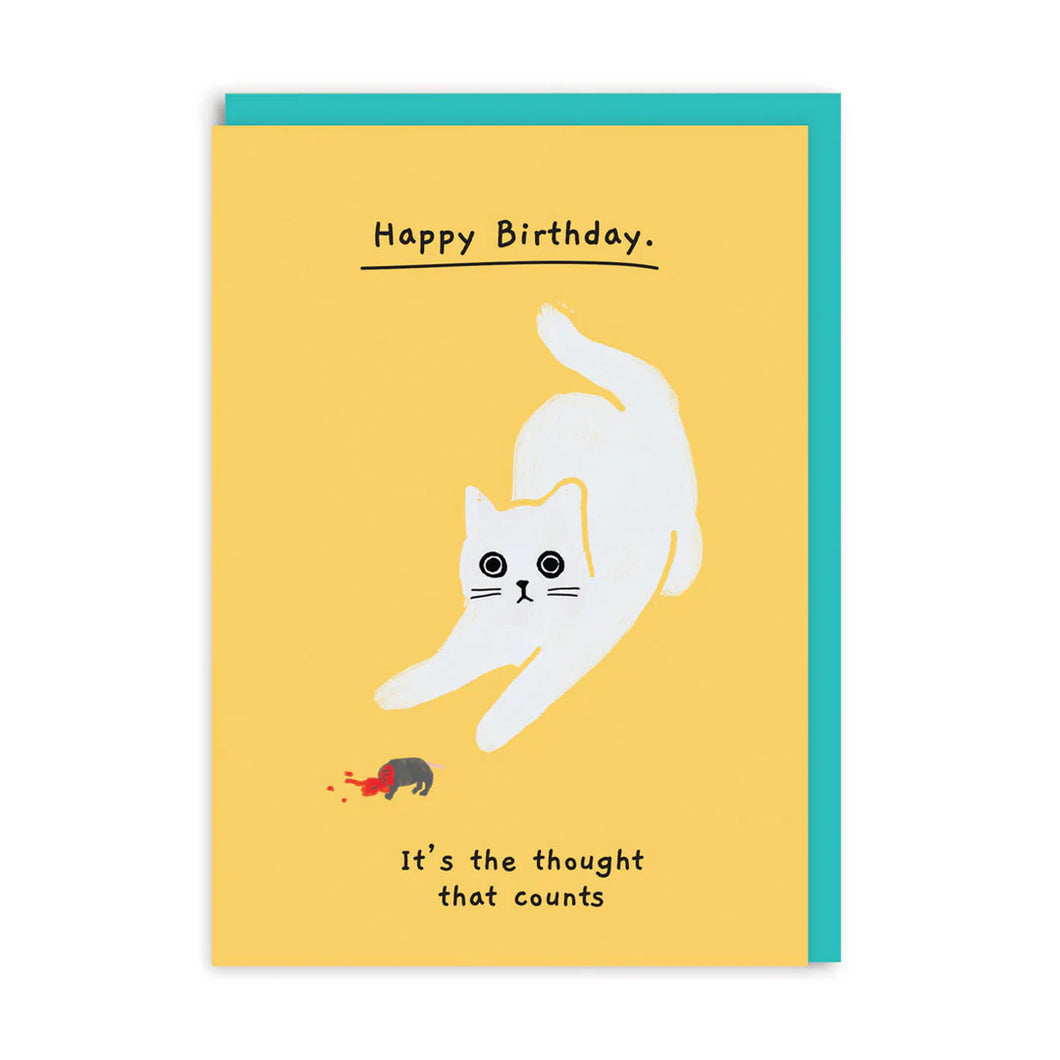Birthday, It's the thought that counts Card | Ken The Cat (UK)