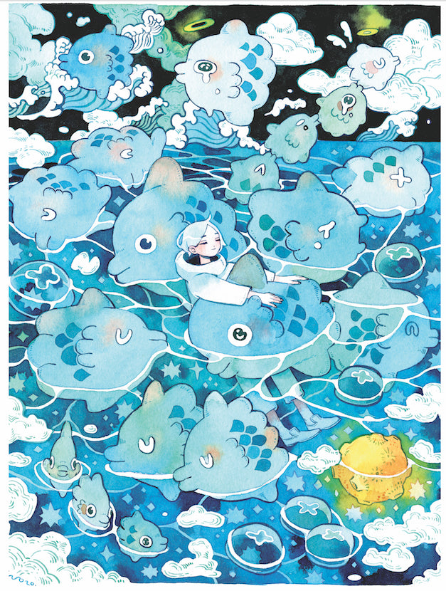 Moon Bathing Art Print | Koyamori (CAN)