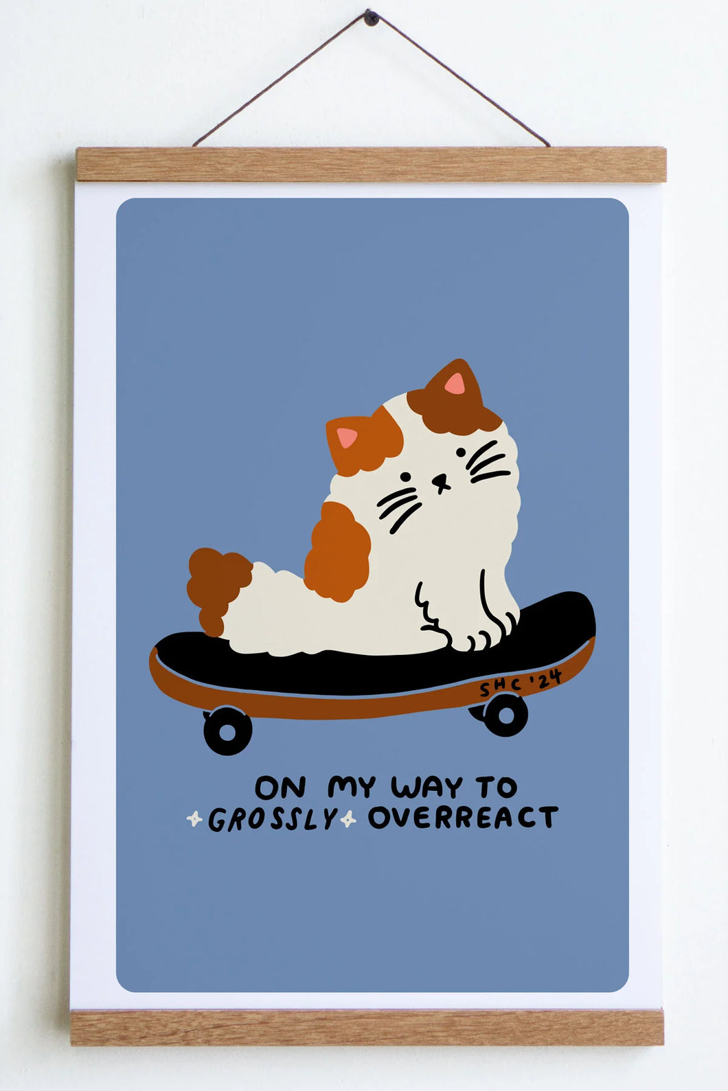 Overreact Skateboarding Cat Print | Stay Home Club (CA)