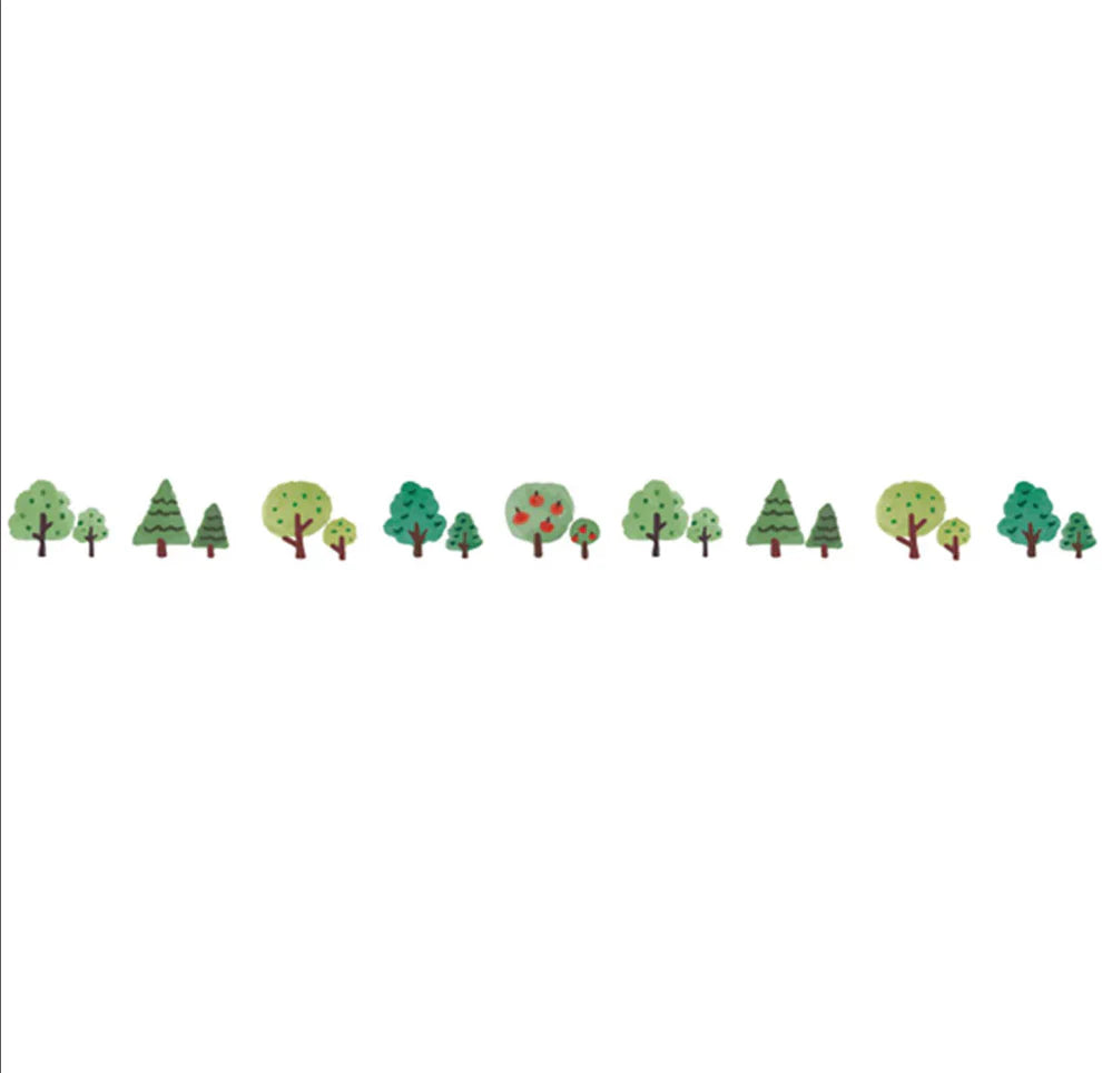 Deco Rush Decoration Tape | Green Trees | PLUS (Japan)