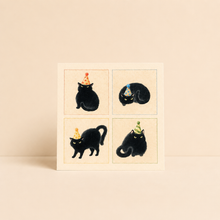 Load image into Gallery viewer, Party Cats in Party Hats Mini Art Print | Felicia Chiao (CA)
