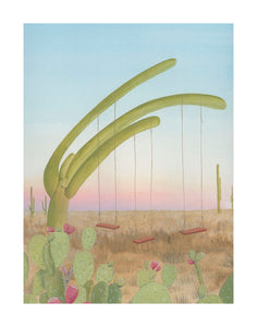 Saguaro Swings Art Print | Heather Sundquist Hall (TX)