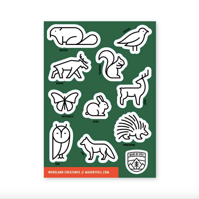 Woodland Creatures Vinyl Sticker Sheet | Fell (Utah)