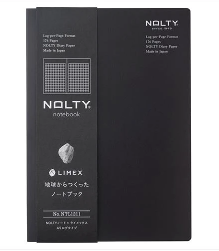 NOLTY Notebook (NTL1211) | A5 Grided | Granite Black  | Nolty (Japan)