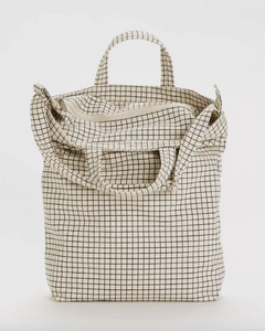 Zip Duck Bag | Natural Grid | Baggu (CA)