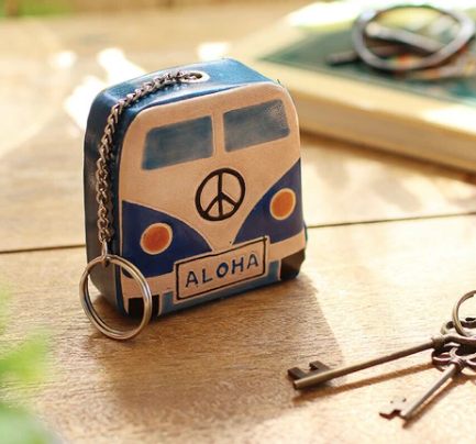 Aloha Bus Leather Key Case & Coin Pouch | Tomo CO (japan)