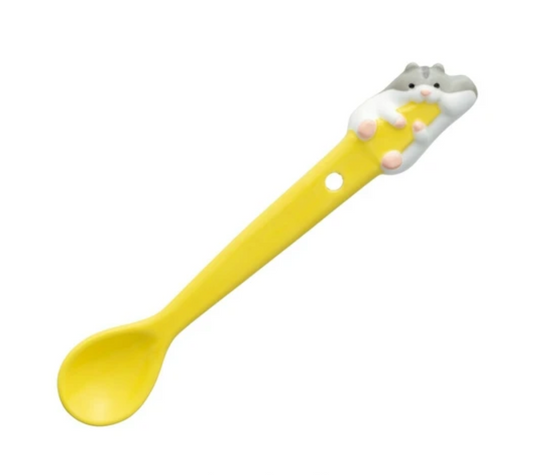 Ceramic Hanging Hamster Mug Spoon| Yellow | Decole (Japan)