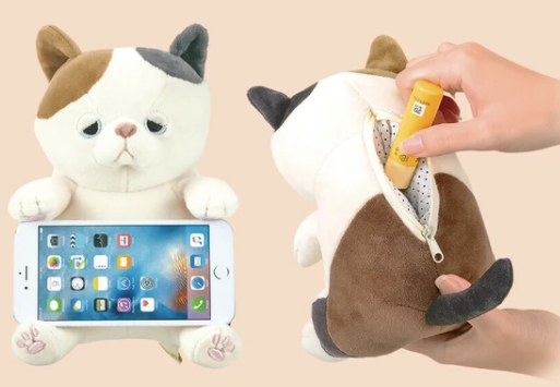 Plush Calico Cat Phone Stand | Nemu Nemu (Japan)