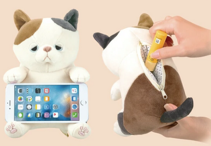 Plush Calico Cat Phone Stand | Nemu Nemu (Japan)