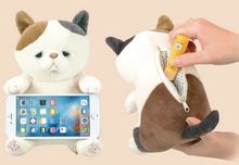 Load image into Gallery viewer, Plush Calico Cat Phone Stand | Nemu Nemu (Japan)
