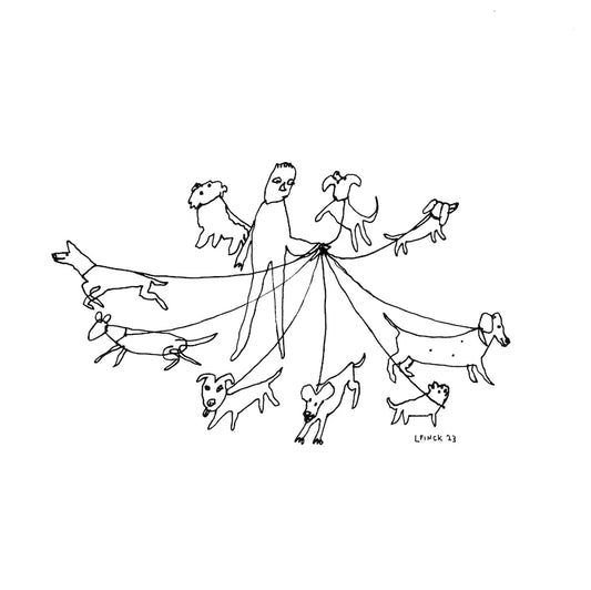 Dogwalker Letterpress Print | Liana Finck (NY)