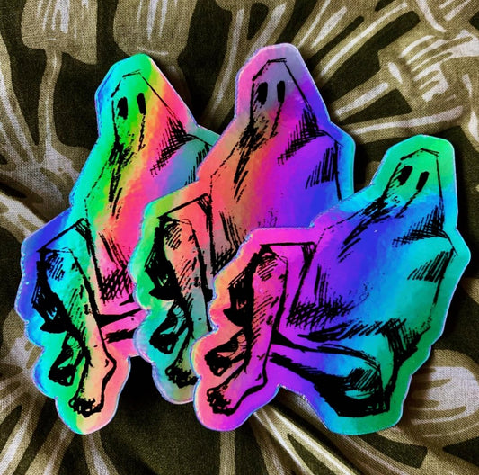 Holographic Barefoot Ghost Sticker | Madison Grijalva (DTX)
