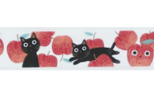 Cat & Apples Washi Tape (Japan)