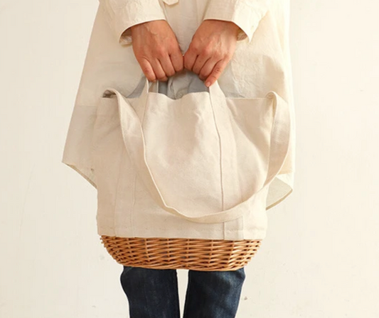 Wicker Canvas Tote Bag | Creer (Japan)