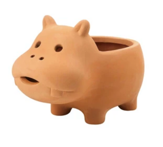 Terra Cotta Hippo Planter (Japan)