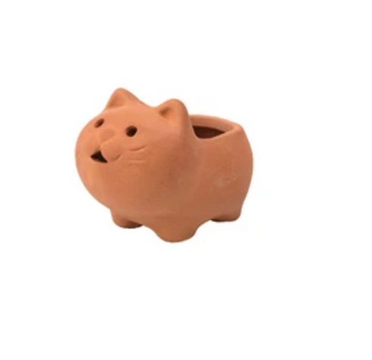 Terra Cotta Cat Planter (Japan)
