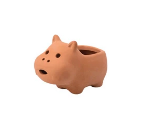 Terra Cotta Hippo Planter (Japan)