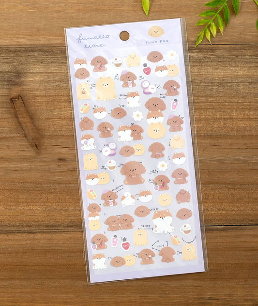Fuwa Puu Fluffy Time Sticker Sheet (Japan)