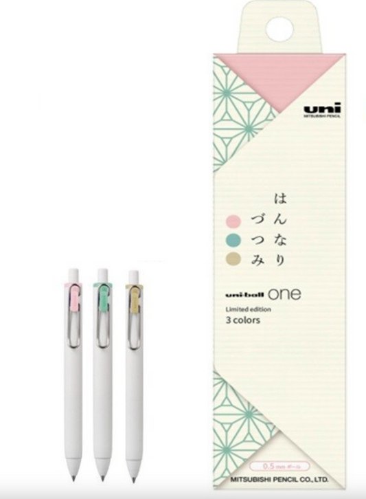 0.38mm Gel Pen Hannari Set |  Uniball One (Japan)