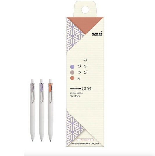0.38mm Gel Pen Miyabi-Zutsumi Set |  Uniball One (Japan)