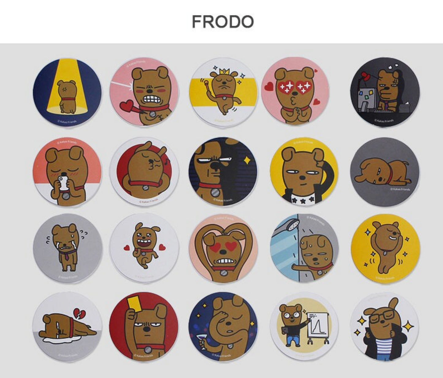 FRODO Round Sticker Pack | Kakao Friends (Korea)