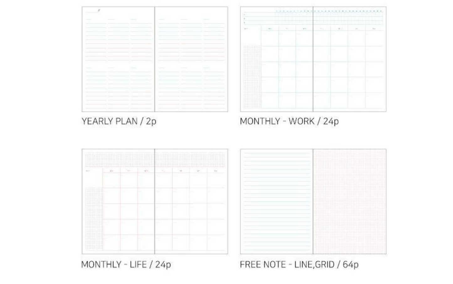 Between Calm and Passion Undated Monthly Planner | Bookfriends (Korea)