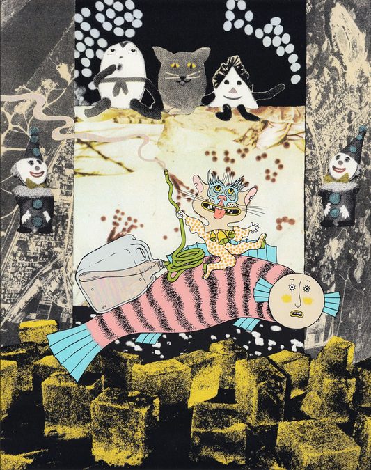 Cat Riding Fish Screen Print | Daria Tessler (OR)