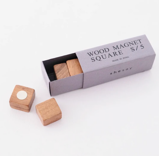Wooden Cube Magnets | 5 Piece | Shesay (Japan)