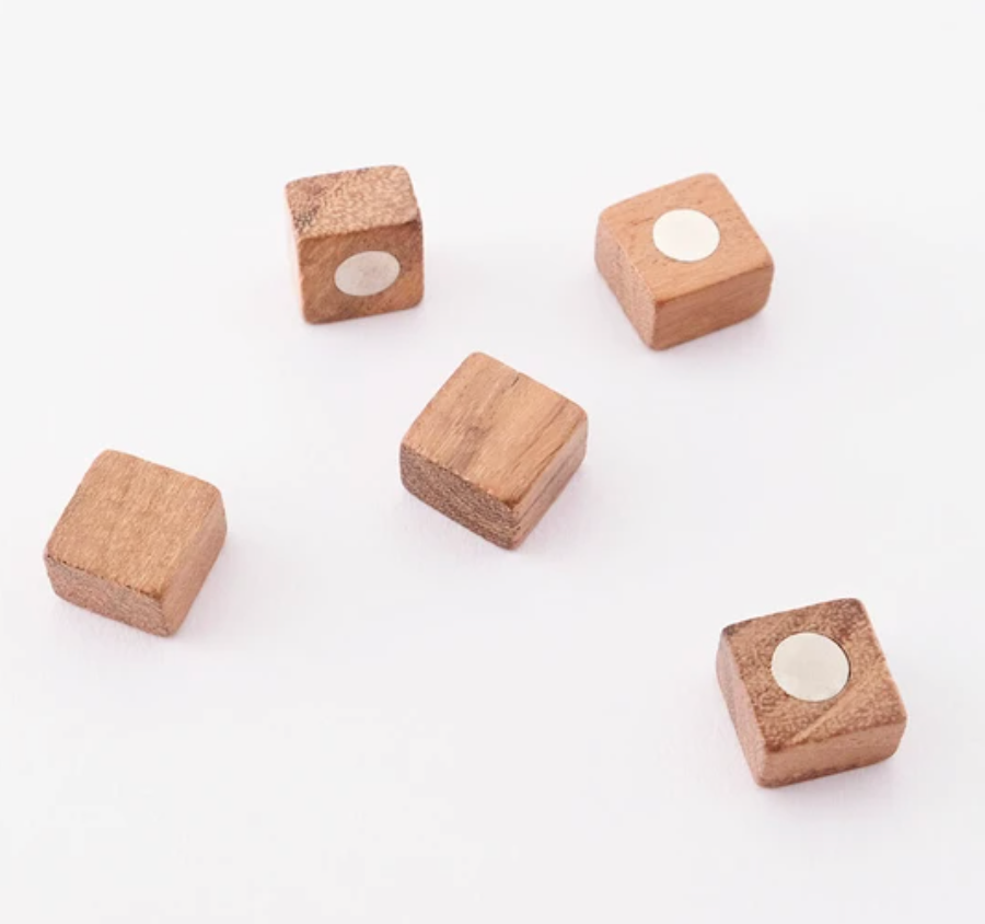 Wooden Cube Magnets | 5 Piece | Shesay (Japan)