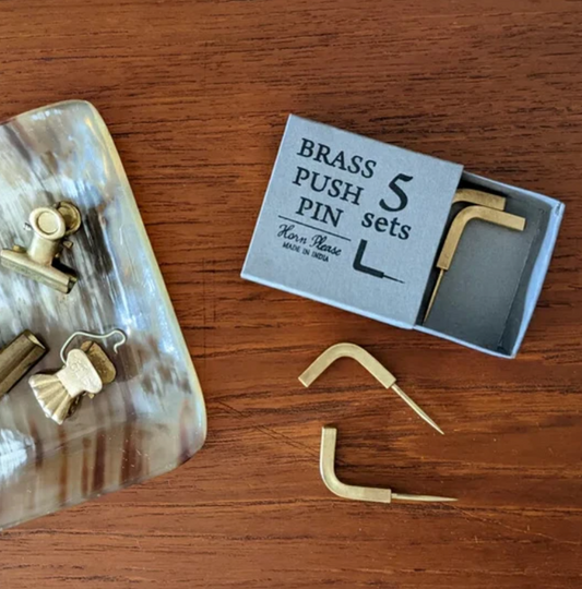 Brass L-Shaped Push PIn | Set of 5 | Shesay (Japan)