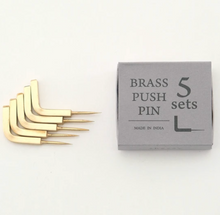 Load image into Gallery viewer, Brass L-Shaped Push PIn | Set of 5 | Shesay (Japan)
