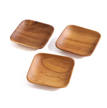 Load image into Gallery viewer, Square Teakwood Sauce Dish | SHISEIHANBAI (Japan)
