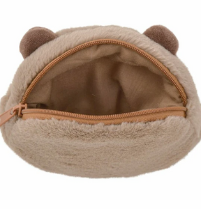 Plush Peekaboo Otter Zipper Pouch | Brown | LIV HEART (Japan)