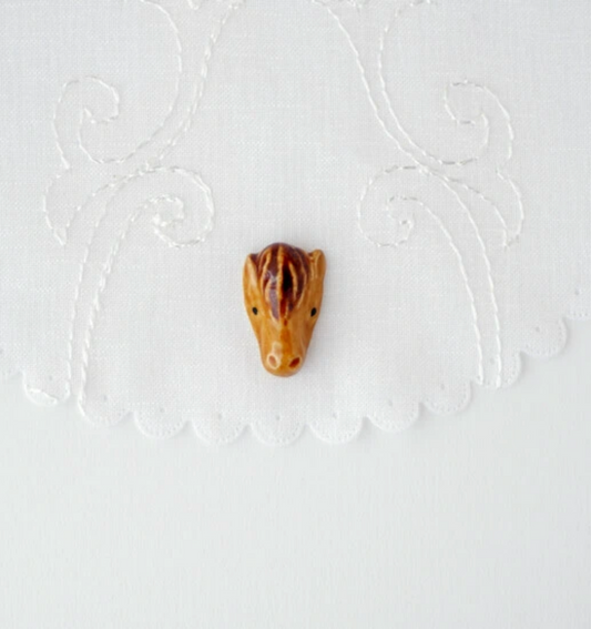 Ceramic Horse Brooch | Japan