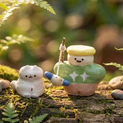 George, Cat Toy and His Cat Handmade Stoneware Set | Taitau Fung (HK)