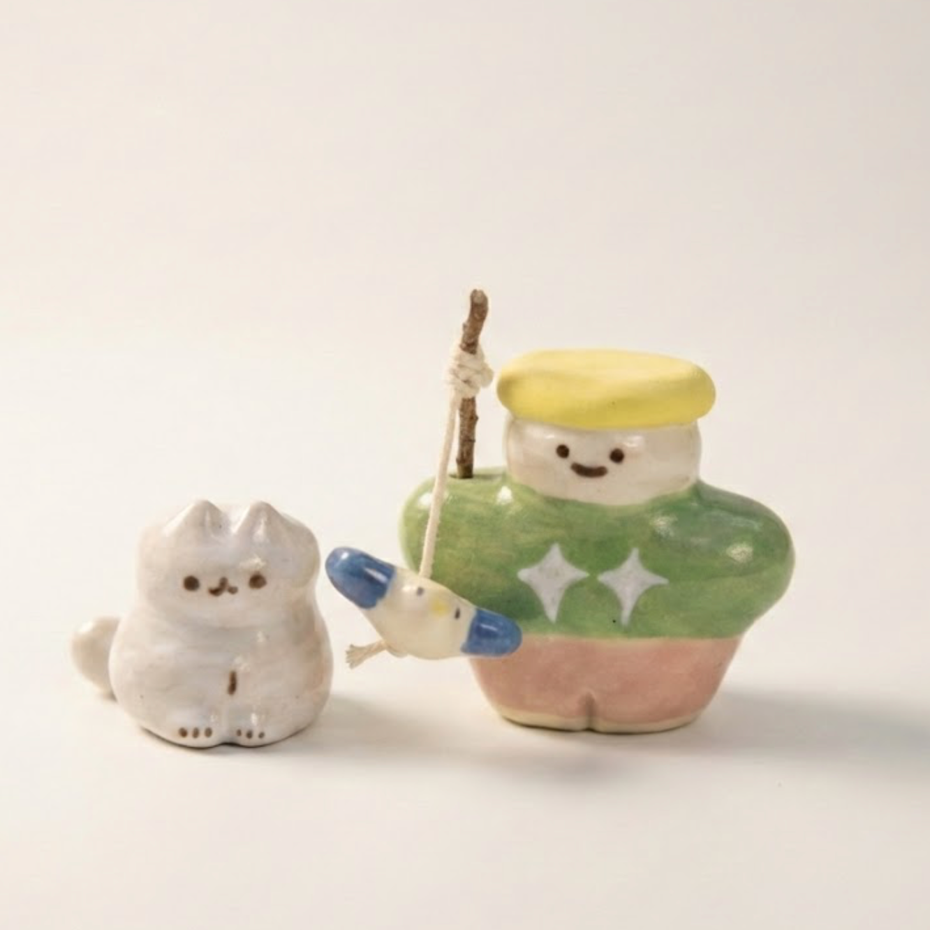 George, Cat Toy and His Cat Handmade Stoneware Set | Taitau Fung (HK)