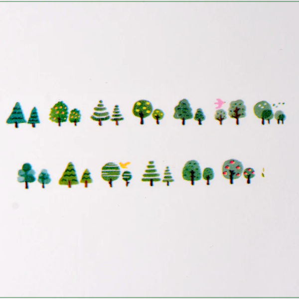 Deco Rush Decoration Tape | Green Trees | PLUS (Japan)