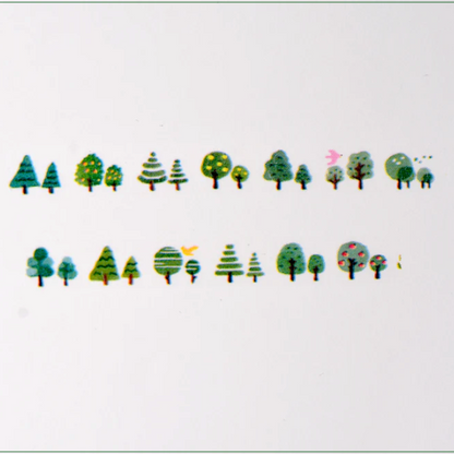 Deco Rush Decoration Tape | Green Trees | PLUS (Japan)