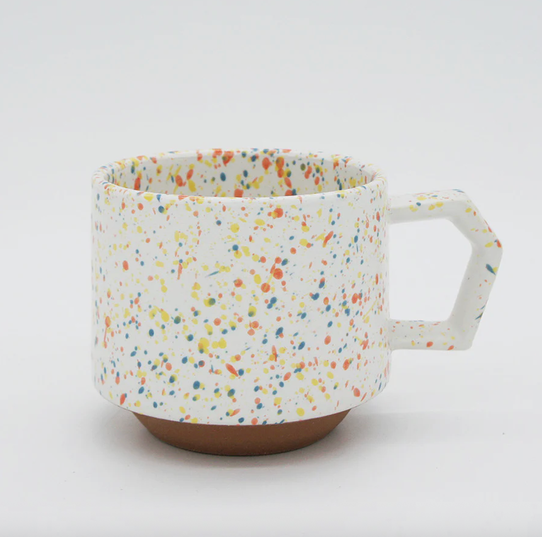Stackable Ceramic Mug | Splash White/Orange | CHIPS Inc (Japan)