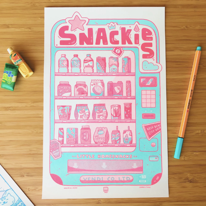 Snackies Risograph Print | PommoPress (NY)