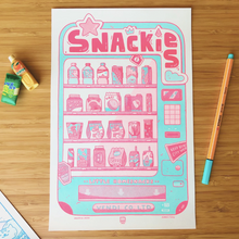 Load image into Gallery viewer, Snackies Risograph Print | PommoPress (NY)
