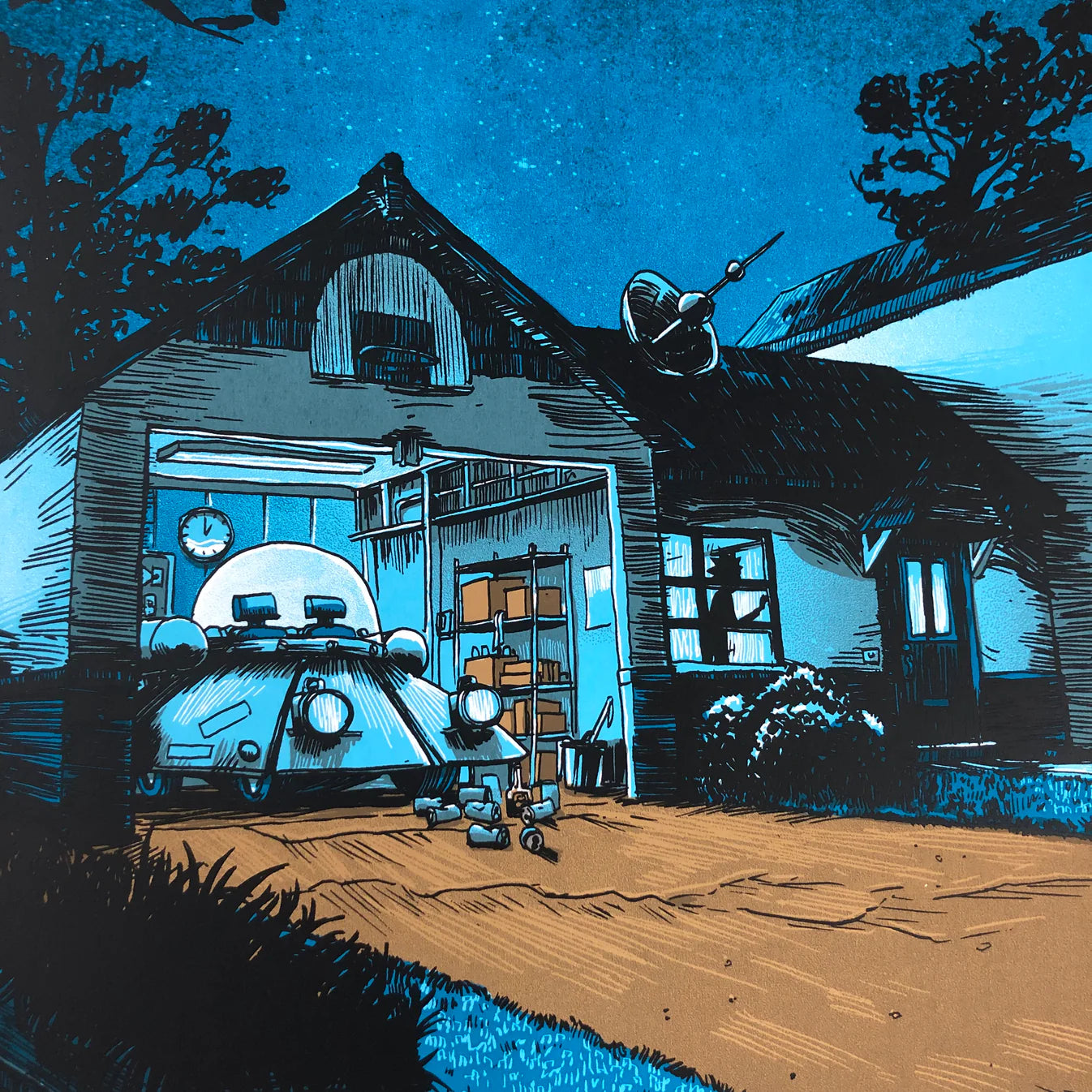 Night Time Makes Up Half of All Time Screen Print | Tim Doyle