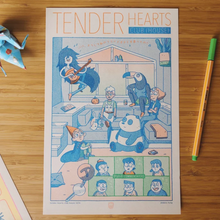 Load image into Gallery viewer, Tender Hearts Risograph Print | PommoPress (NY)
