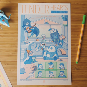 Tender Hearts Risograph Print | PommoPress (NY)