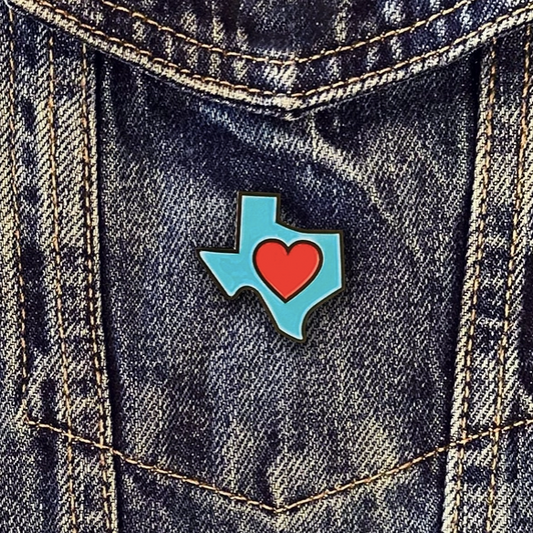 Texas Heart Enamel Pin | Bryan Spear Studio (TX)